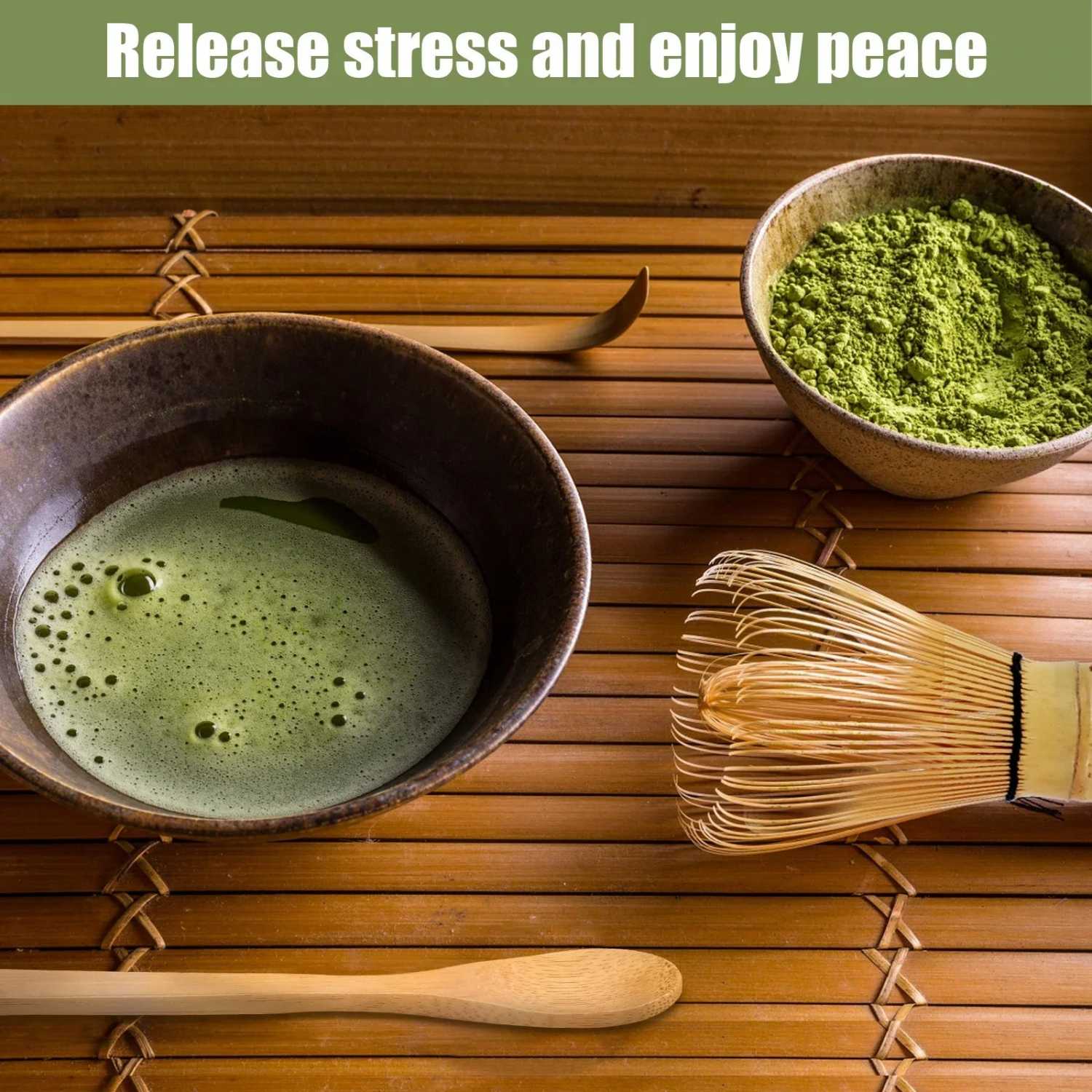 One Two Cups Matcha Set Kit Chasen Chashaku Chakoshi Bamboo 4 PCS - B41