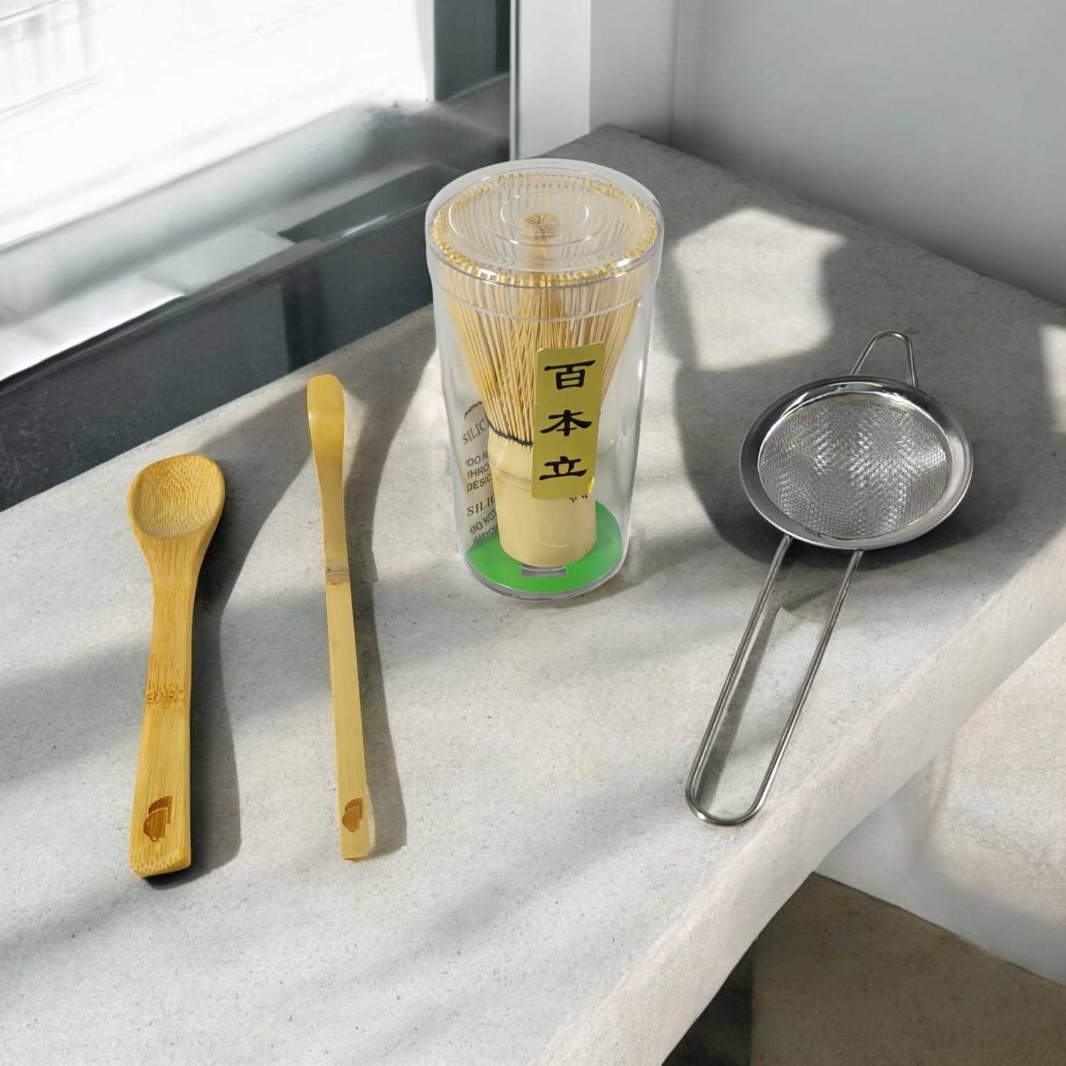 One Two Cups Matcha Set Kit Chasen Chashaku Chakoshi Bamboo 4 PCS - B41
