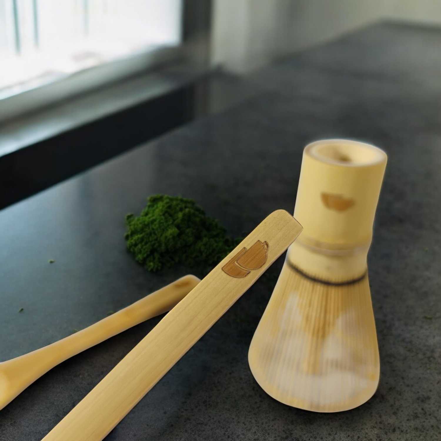One Two Cups Matcha Set Kit Chasen Chashaku Chakoshi Bamboo 4 PCS - B41