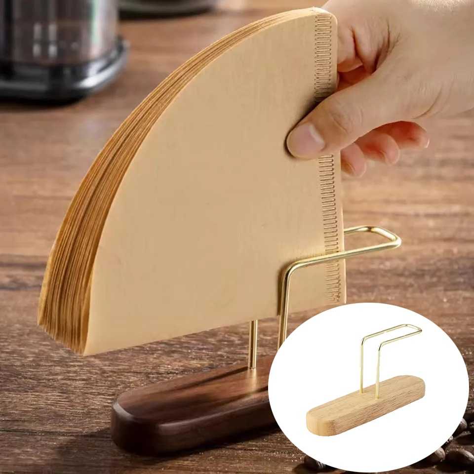 One Two Cups Coffee Filter Paper Holder Wood Tempat Kertas Filter - P-55