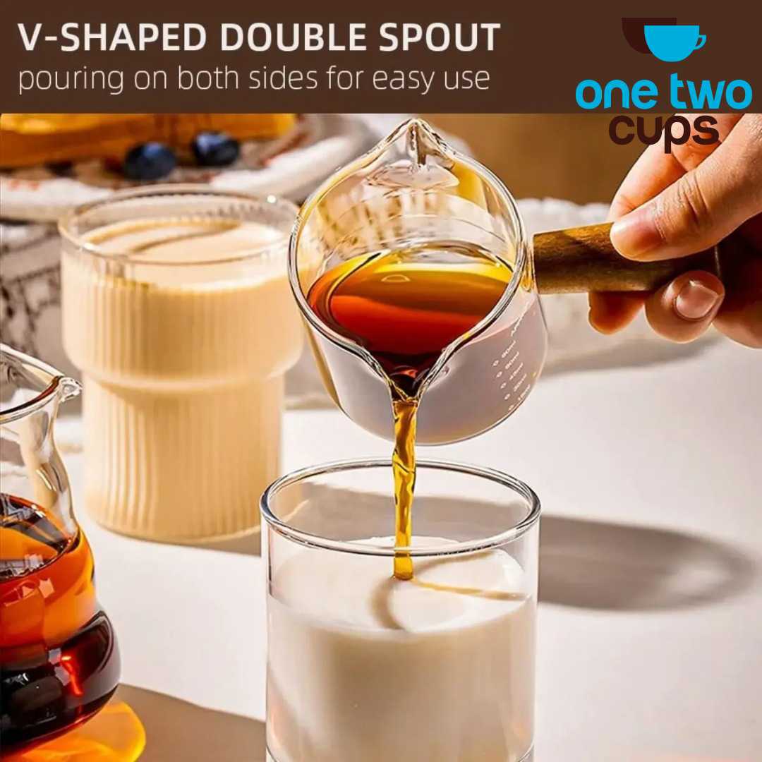 One Two Cups Gelas Takar Kopi Espresso Measuring Double Mouth 150ml - JK-150