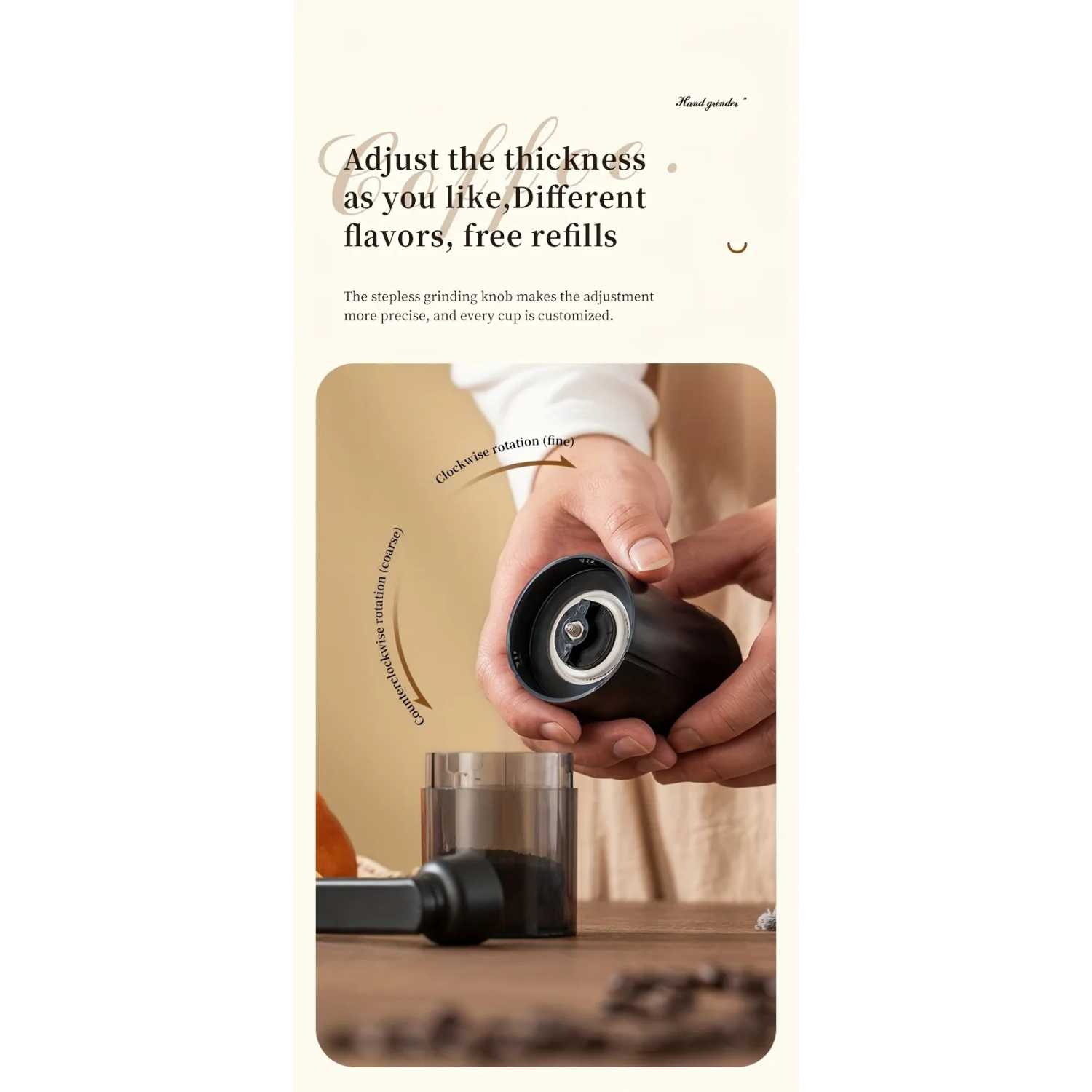 ginee_20260115152136717_6282246454.jpg One Two Cups Penggiling Kopi Manual Hand Coffee Grinder Ceramic Burr - SY-002