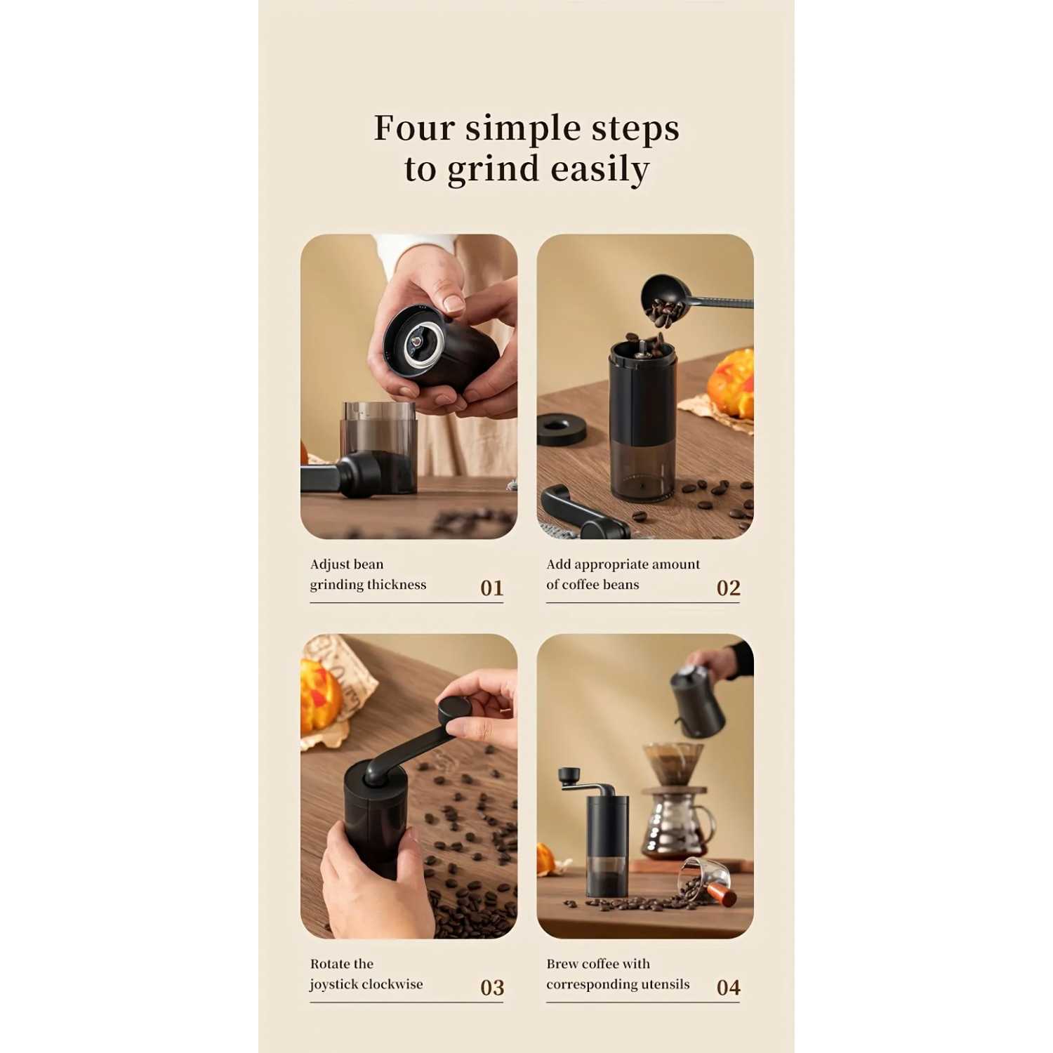 ginee_20260115152136749_7497107509.jpg One Two Cups Penggiling Kopi Manual Hand Coffee Grinder Ceramic Burr - SY-002