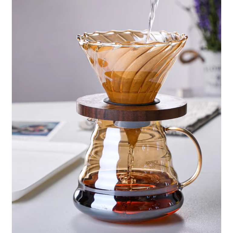 One Two Cups Teko Kopi Coffee Server V60 Drip Pour Borosilicate 600ml - XGS-60