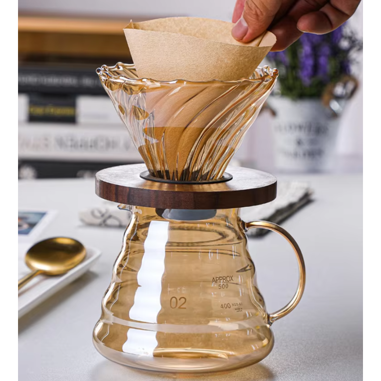 One Two Cups Teko Kopi Coffee Server V60 Drip Pour Borosilicate 600ml - XGS-60
