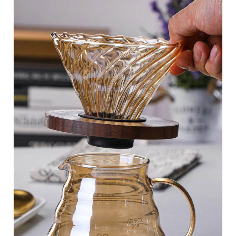 One Two Cups Teko Kopi Coffee Server V60 Drip Pour Borosilicate 600ml - XGS-60