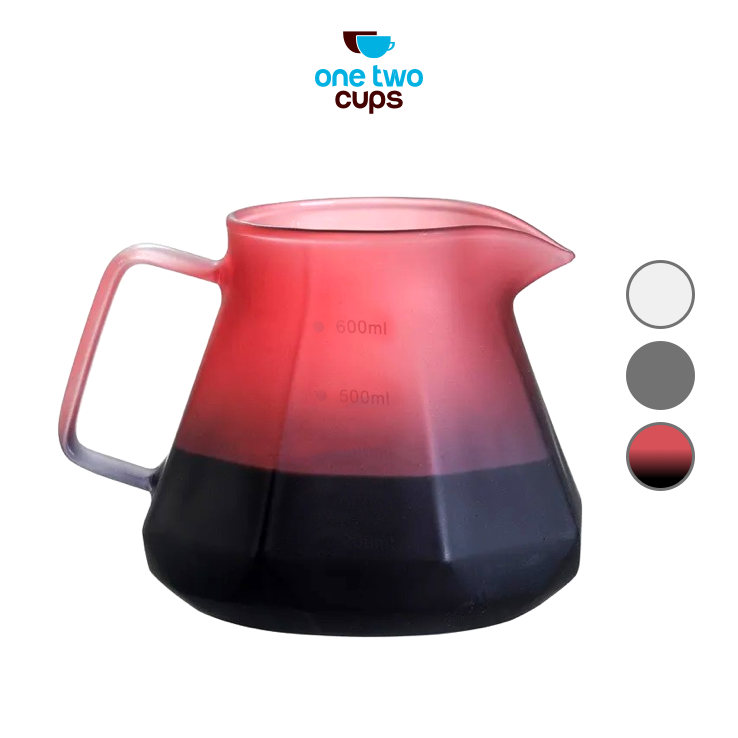 One Two Cups Teko Kopi Coffee Server V60 Drip Kaca Borosilikat 600ml - LCS38
