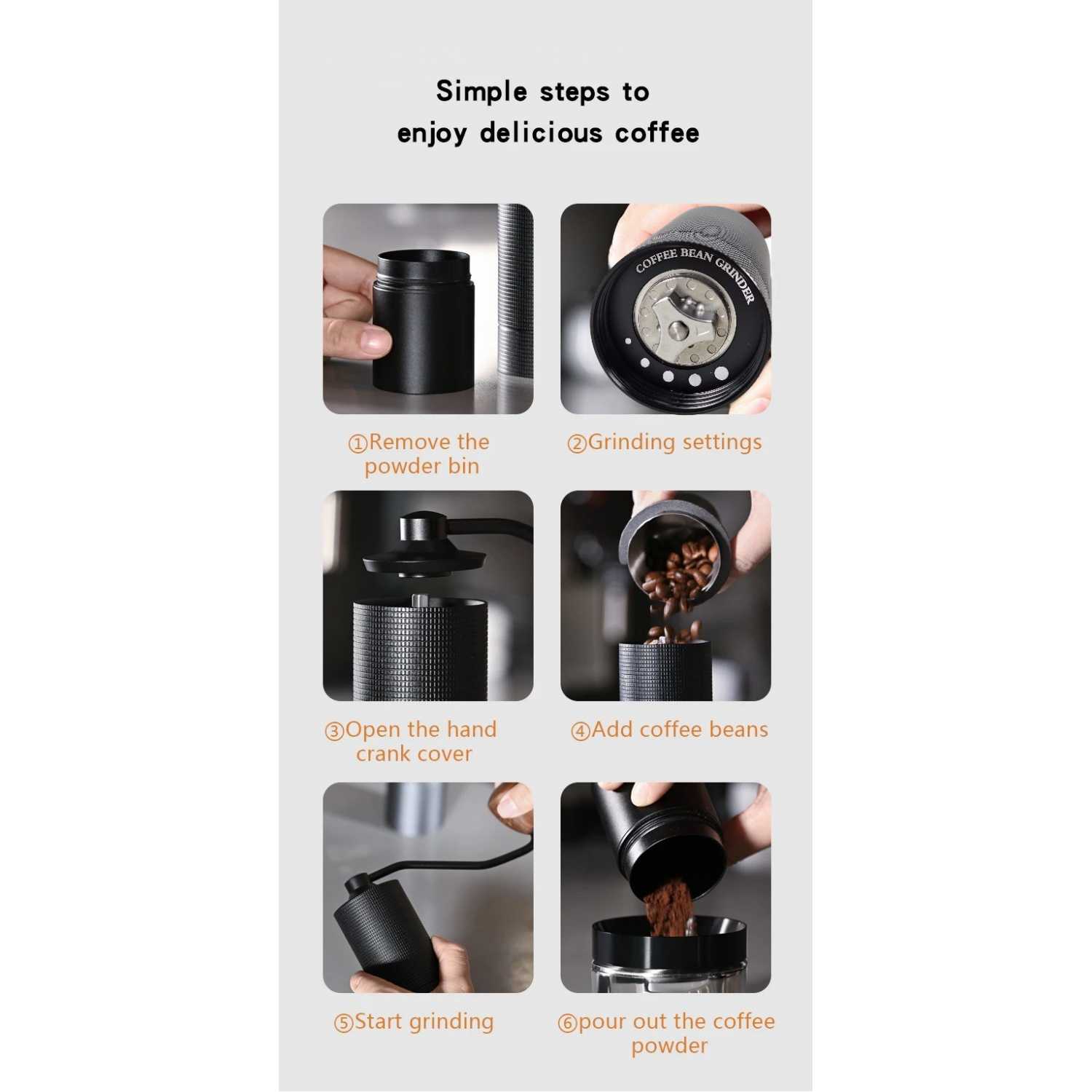 One Two Cups Alat Penggiling Kopi Manual 7 Angle Grinding Coffee CNC - 8058