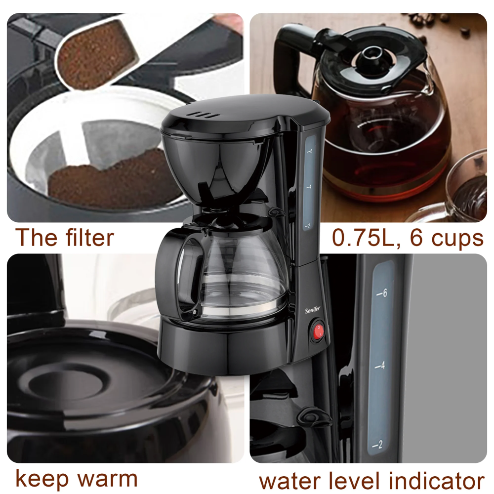 One Two Cups Mesin Kopi Espresso Semi Otomatis Drip Coffee Maker 750ml - CM-102
