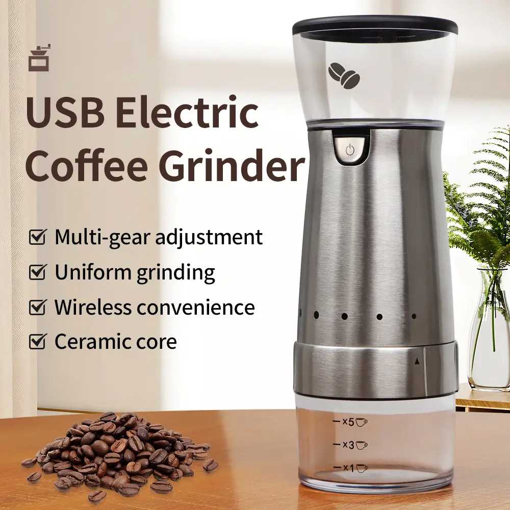 One Two Cups Alat Penggiling Kopi Elektrik Coffee Grinder 1200mAh - CRO-12