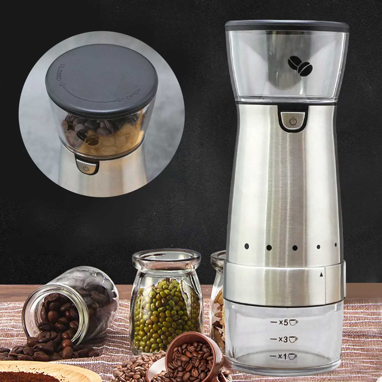 One Two Cups Alat Penggiling Kopi Elektrik Coffee Grinder 1200mAh - CRO-12