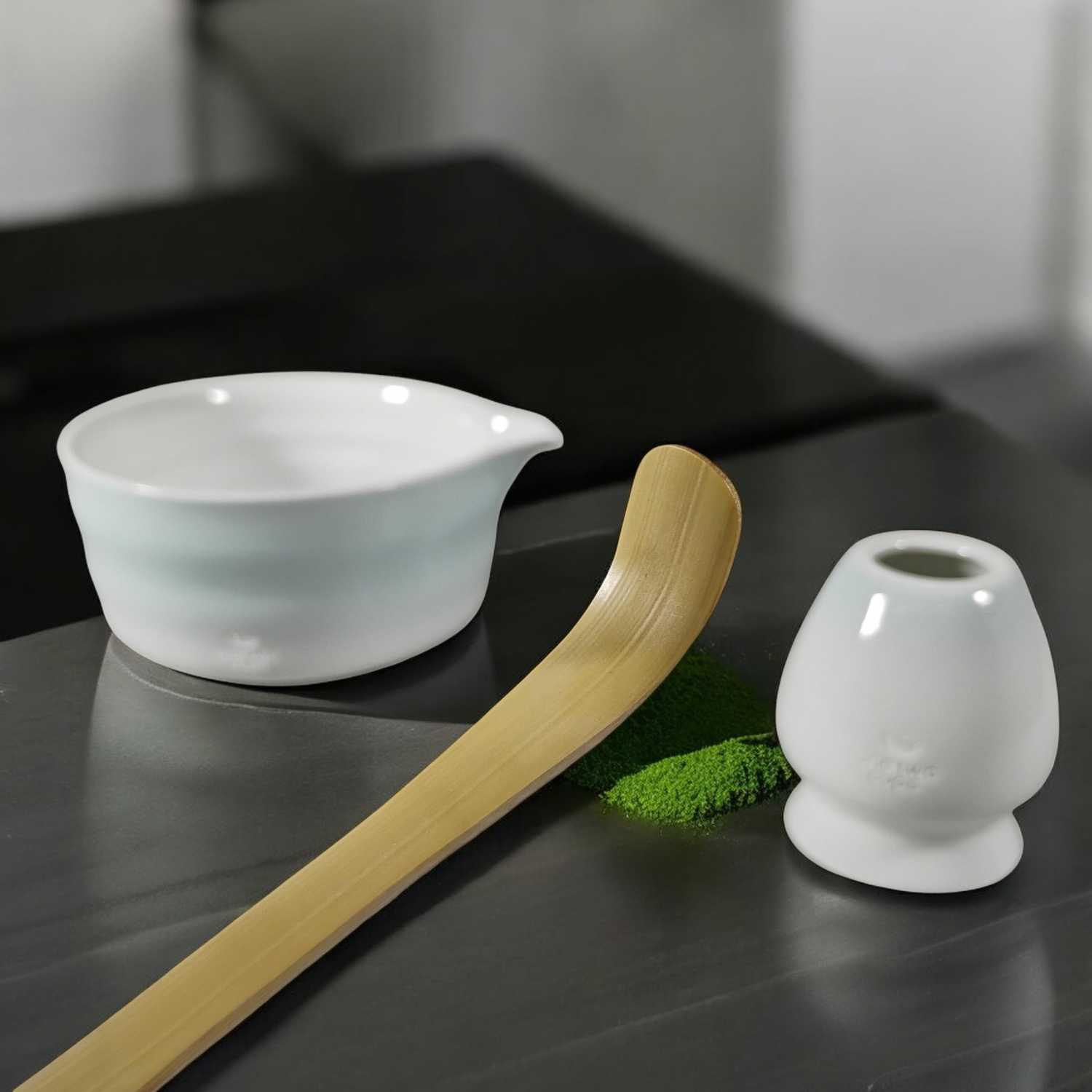 One Two Cups Matcha Set Kit Chawan Chasen Chashaku Ceramic 500ml 4 PCS - CZ3