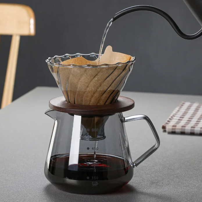 One Two Cups V60 Coffee Dripper Alat Seduh Kopi Manual Kaca 1-4 Cup - SD-8106