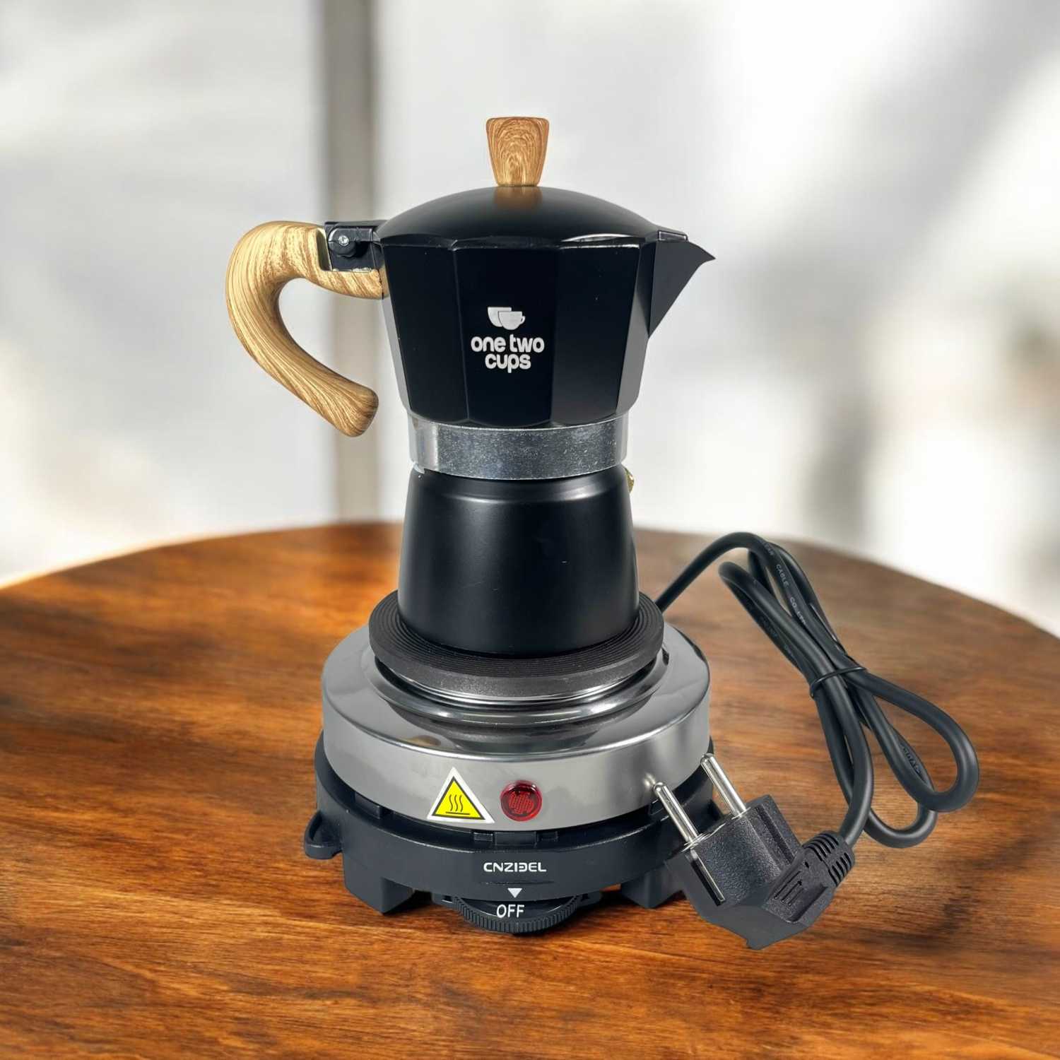 ginee_20260115154243541_8201108812.jpg One Two Cups Moka Pot Espresso Coffee Maker 3 Cup 150ml with Heater - WY-03E