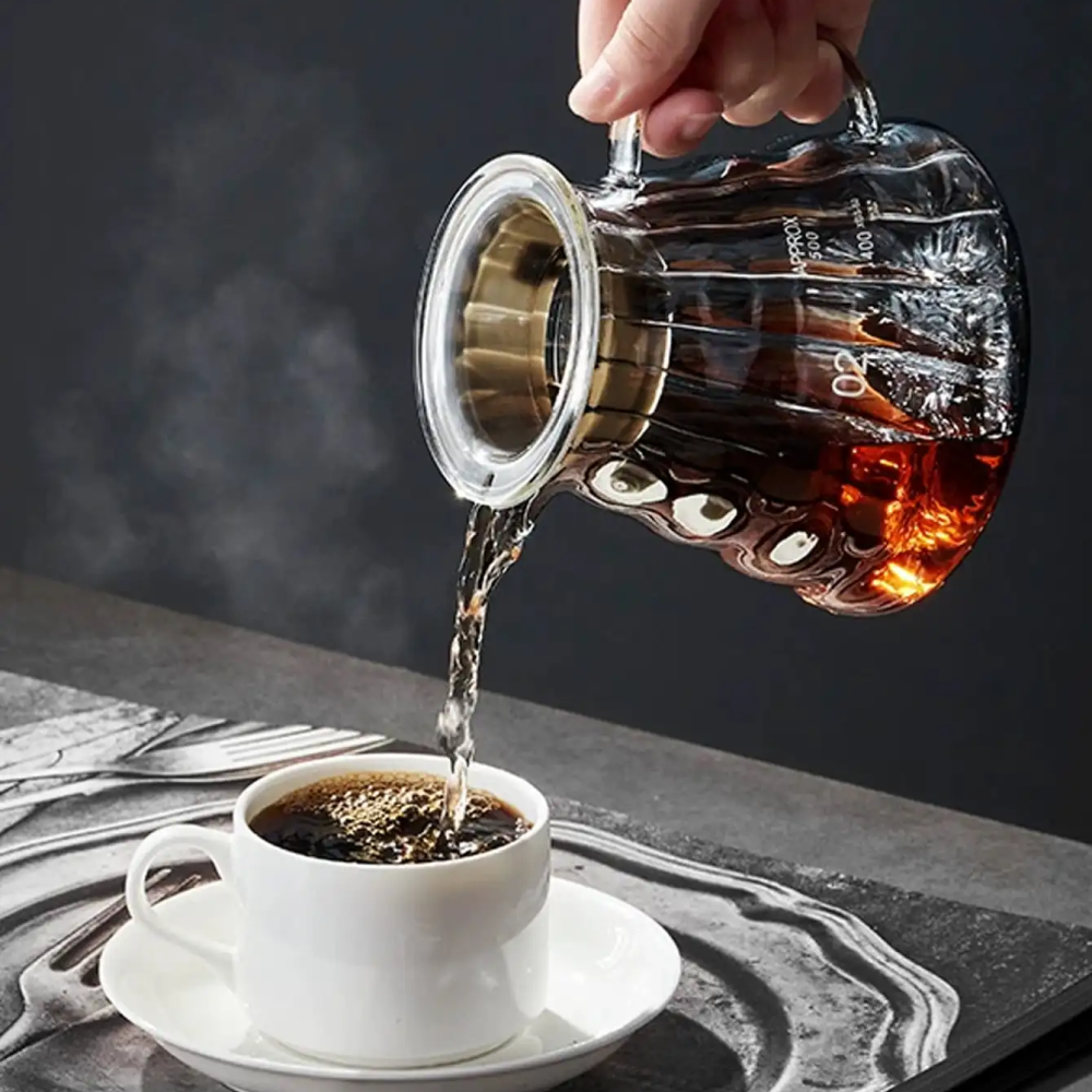 One Two Cups Teko Kopi Coffee Server V60 Drip Pour Over Borosilicate - XGS-36/60/80