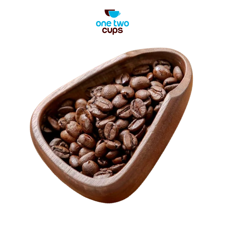 One Two Cups Coffee Dosing Tray Mangkok Takar Biji Kopi Walnut Wood - OX10