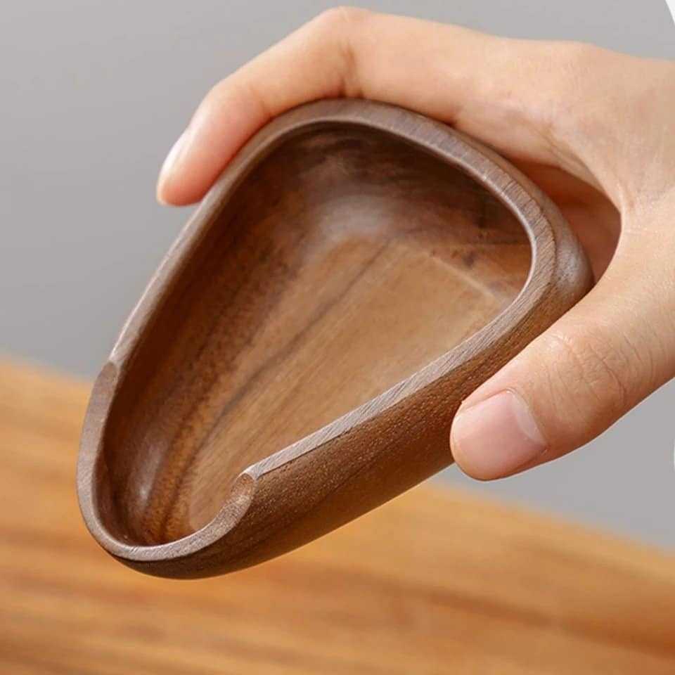 One Two Cups Coffee Dosing Tray Mangkok Takar Biji Kopi Walnut Wood - OX10