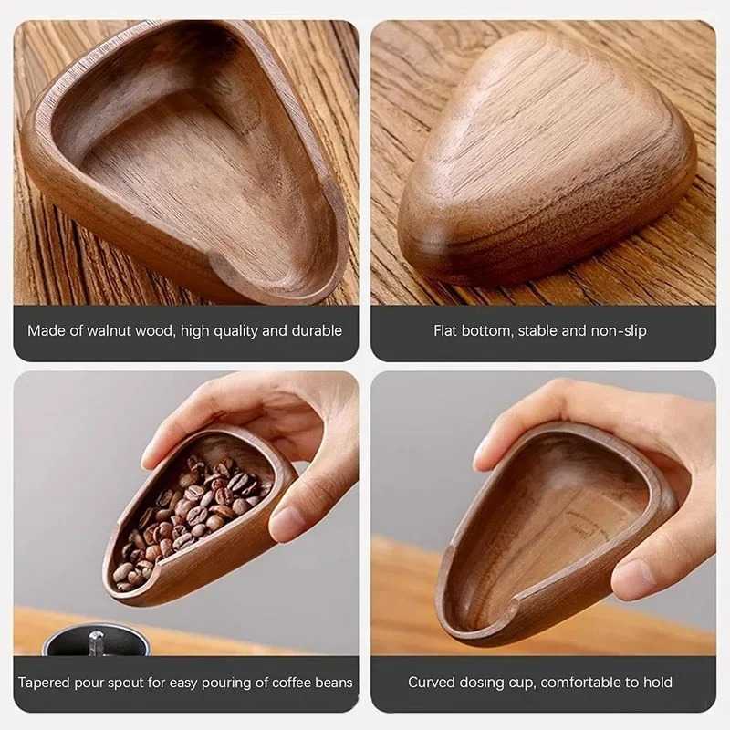 One Two Cups Coffee Dosing Tray Mangkok Takar Biji Kopi Walnut Wood - OX10