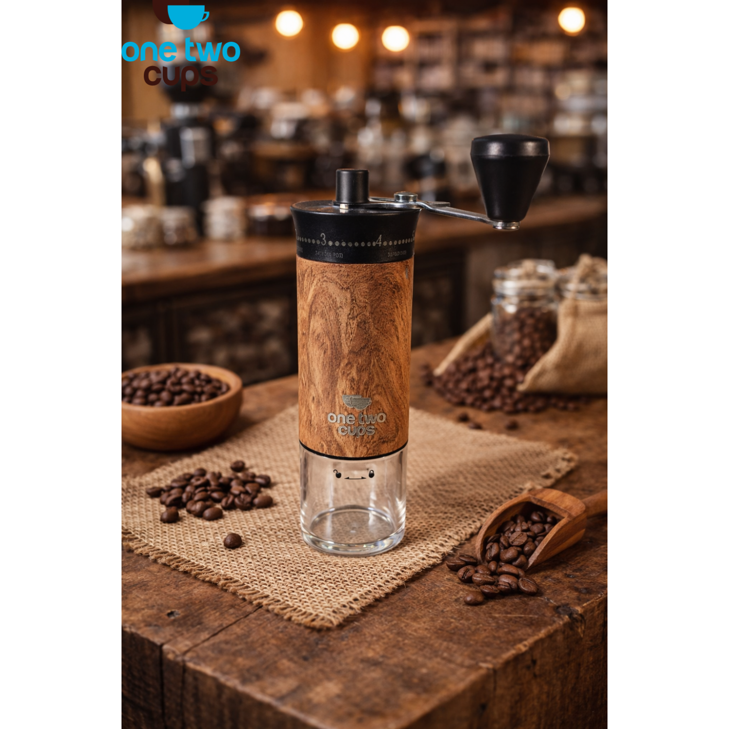 One Two Cups Alat Penggiling Kopi Manual Coffee Grinder Keramik - 5011 Pro-B