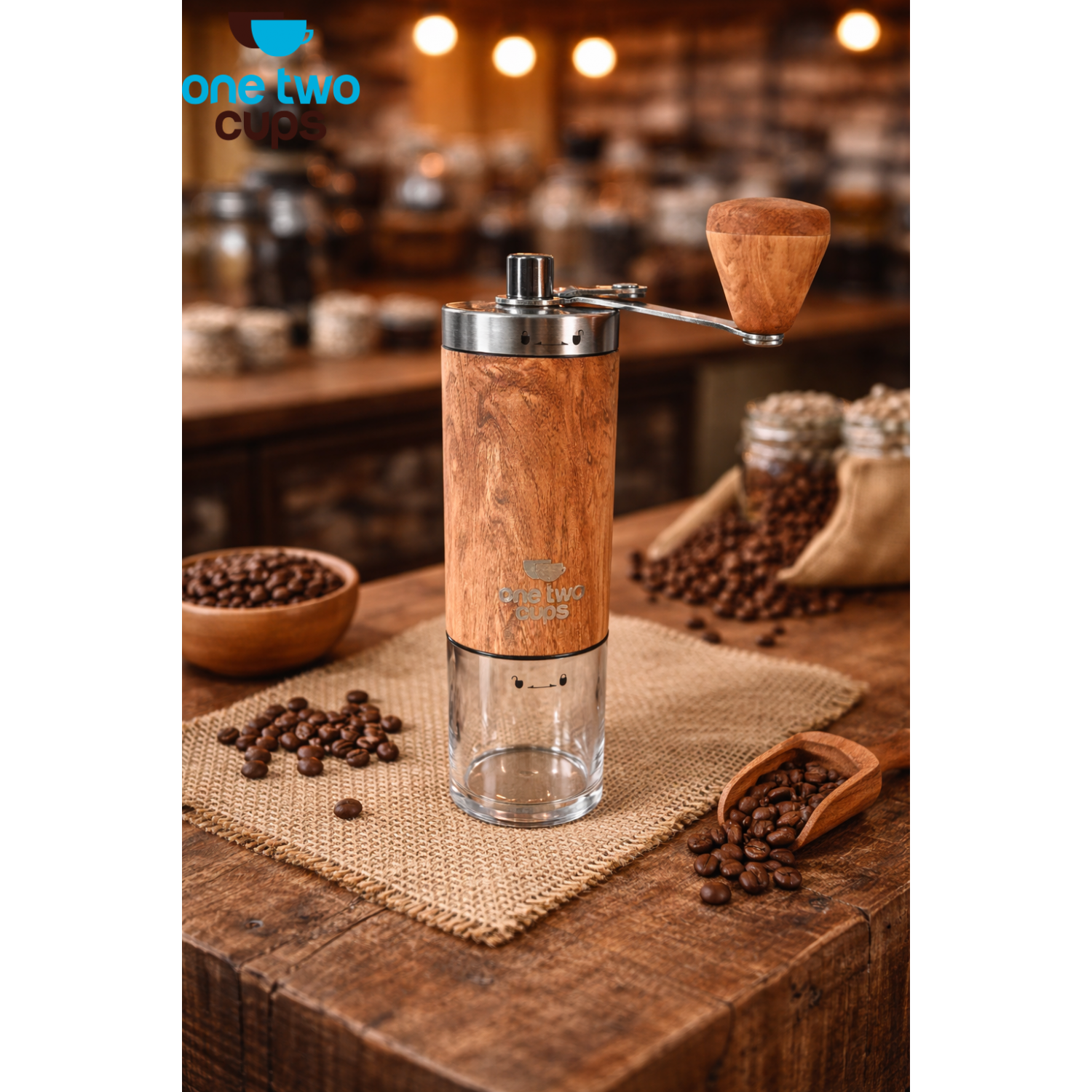 One Two Cups Alat Penggiling Kopi Manual Coffee Grinder Ceramic Core - 5011
