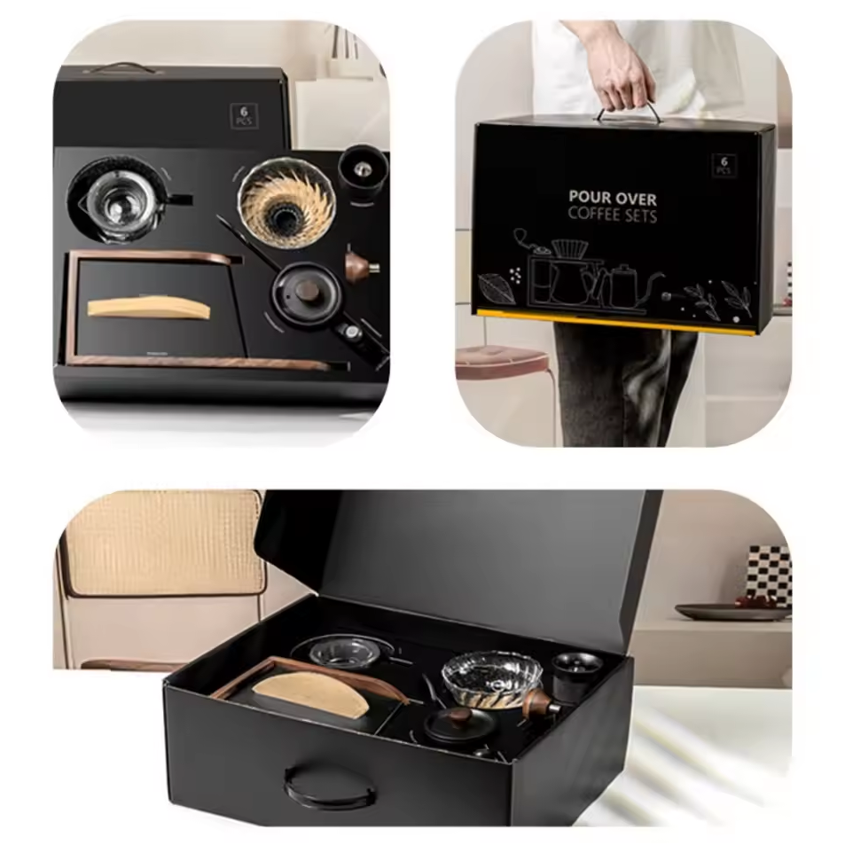 One Two Cups Set Alat Pembuat Kopi Manual Brew Coffee Bean Grinder - HS-54