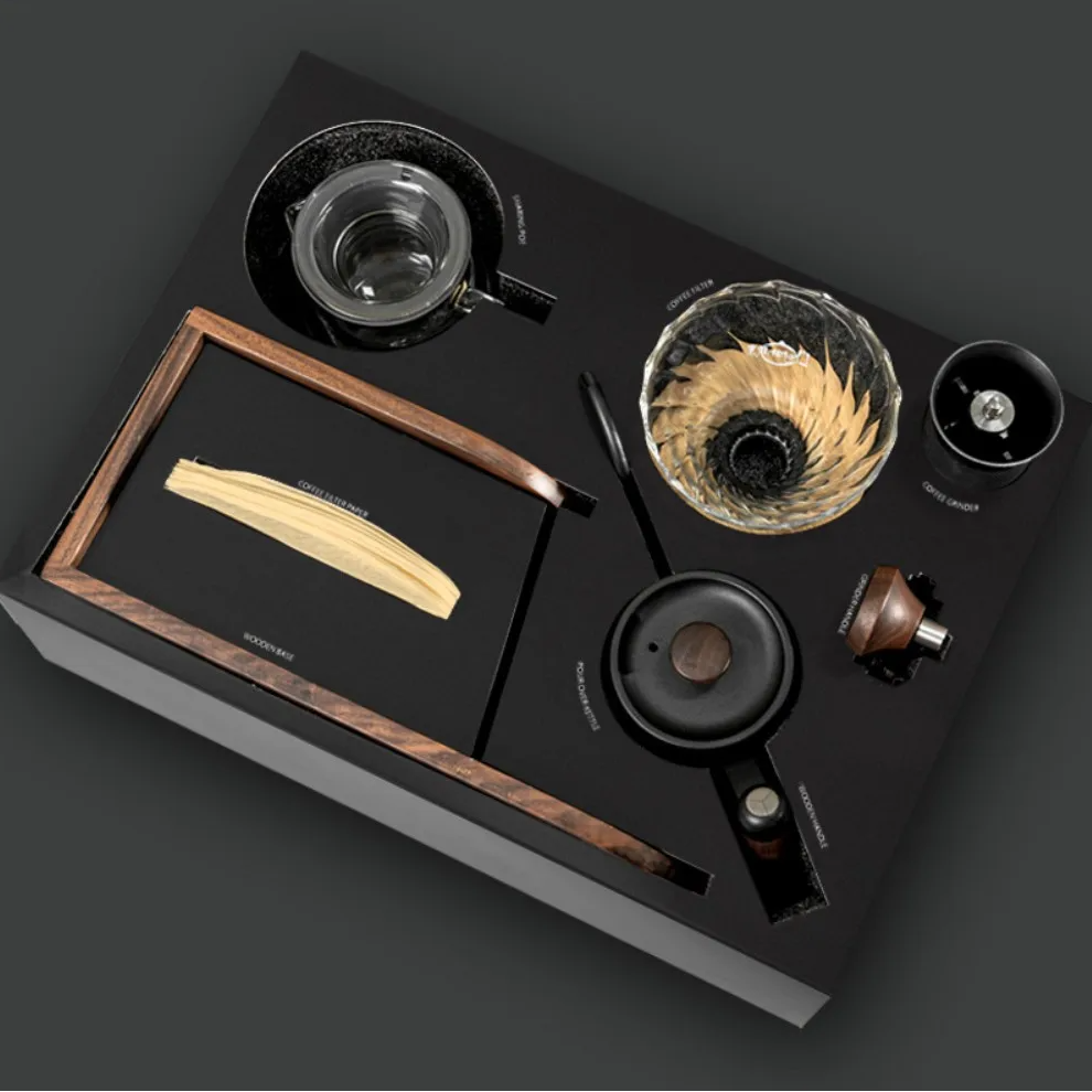 One Two Cups Set Alat Pembuat Kopi Manual Brew Coffee Bean Grinder - HS-54