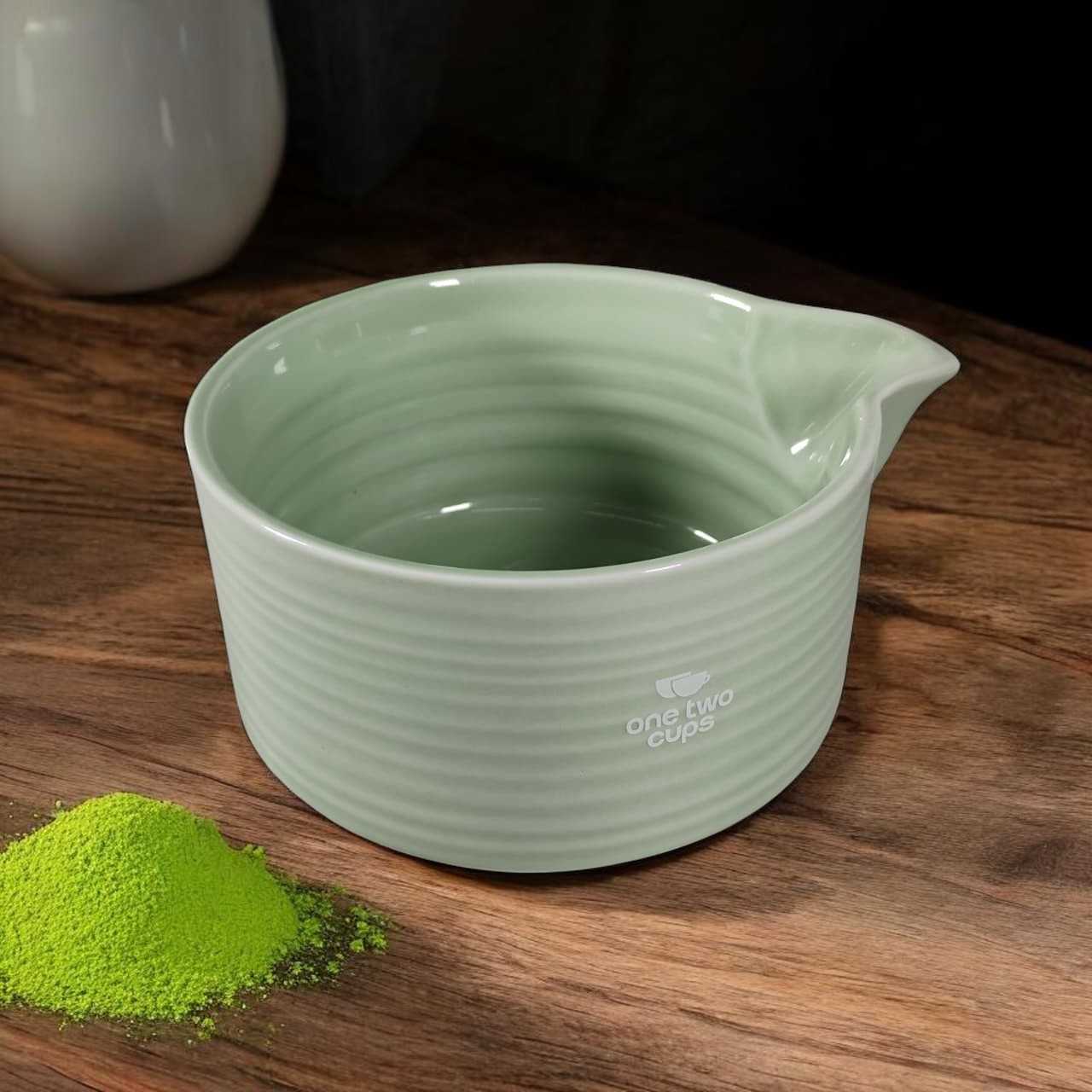 One Two Cups Matcha Set Chawan Chasen Stand Chashaku Ceramic 500ml - CZ2