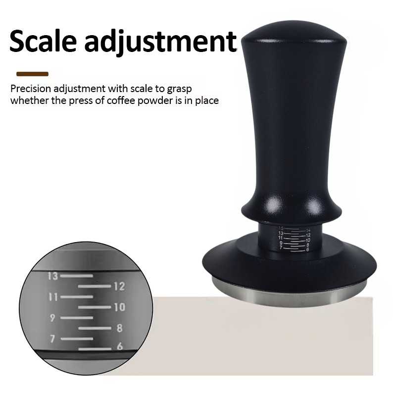 One Two Cups Tamper Kopi Espresso Barista Threaded Base Stainless 304 - JN-24