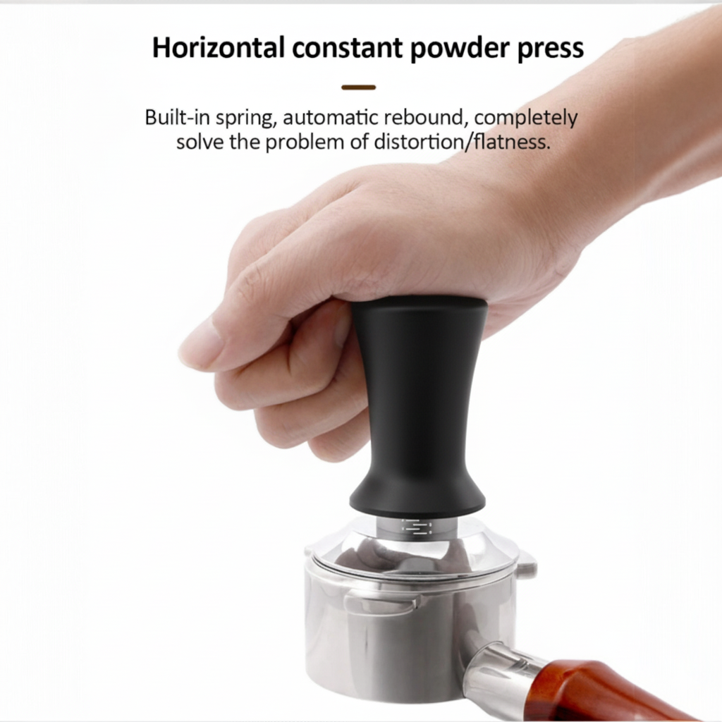 One Two Cups Tamper Kopi Espresso Barista Threaded Base Stainless 304 - JN-24
