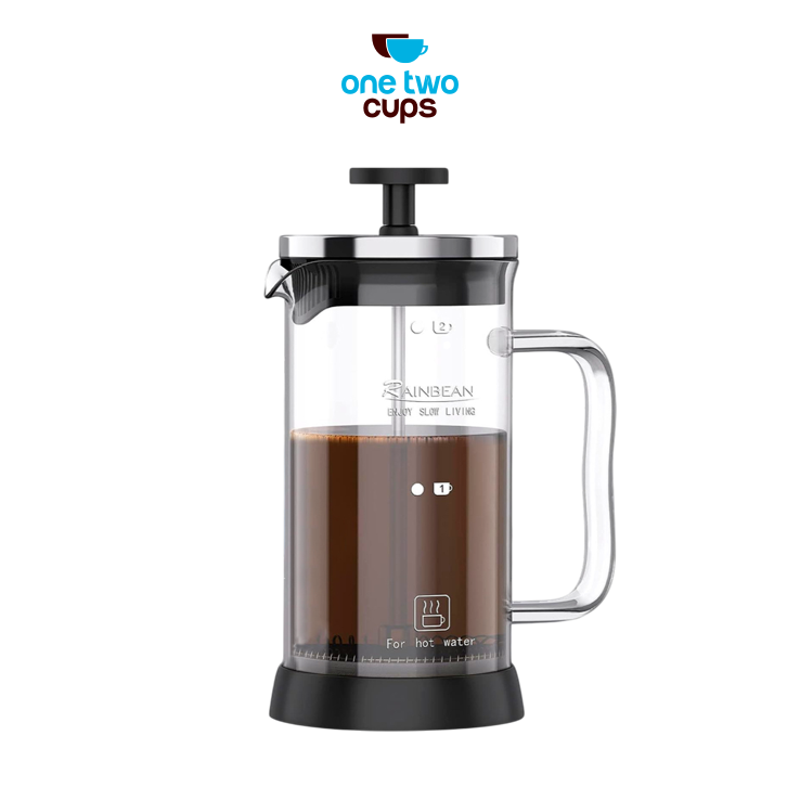 One Two Cups French Press Coffee Maker Pot Plunger Borosilicate 350ml - CP15