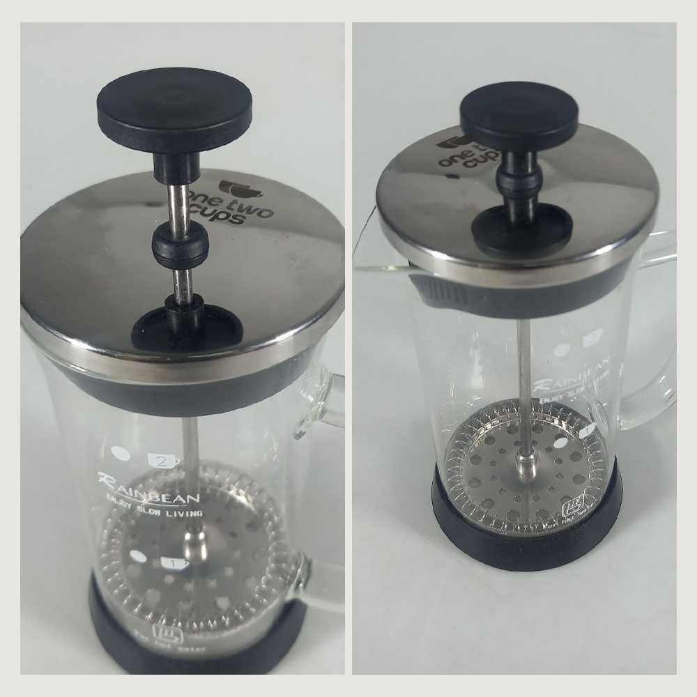 One Two Cups French Press Coffee Maker Pot Plunger Borosilicate 350ml - CP15