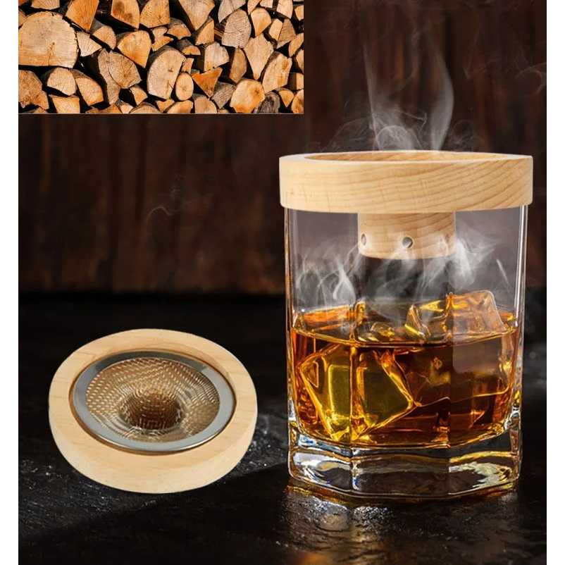 One Two Cups Set Alat Pengasap Cocktail Wooden Smoker Kit with 5 Chips - SK-300