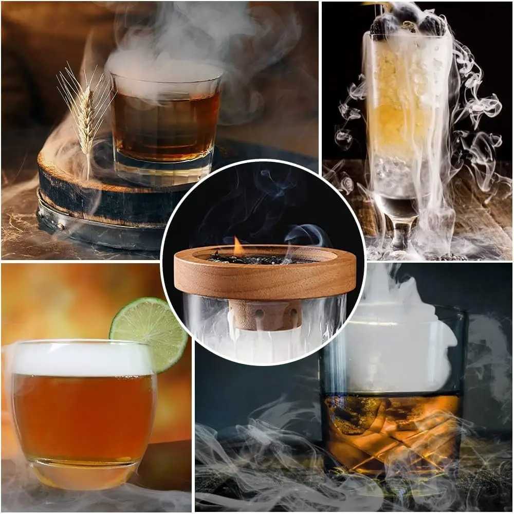 One Two Cups Set Alat Pengasap Cocktail Wooden Smoker Kit with 5 Chips - SK-300
