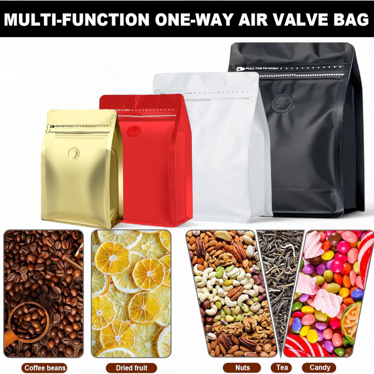One Two Cups Kemasan Kopi Standing Pouch Ziplock with Valve 10 PCS - KF-10