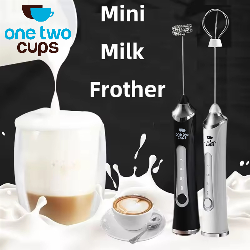 ginee_20260226163554021_5045211054.png One Two Cups Hand Mixer Mini Pengocok Telur Kopi Milk Frother 1200mAh - FM-NPW
