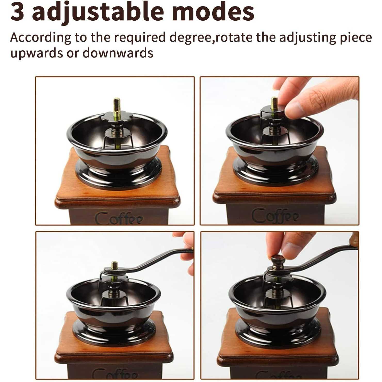 One Two Cups Alat Penggiling Kopi Manual Coffee Grinder Wood - 16290