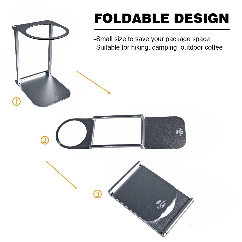 ginee_20260226164134774_2937285641.png One Two Cups Foldable Coffee Drip Holder Support Stand Machine V60 - XS-ZJ001