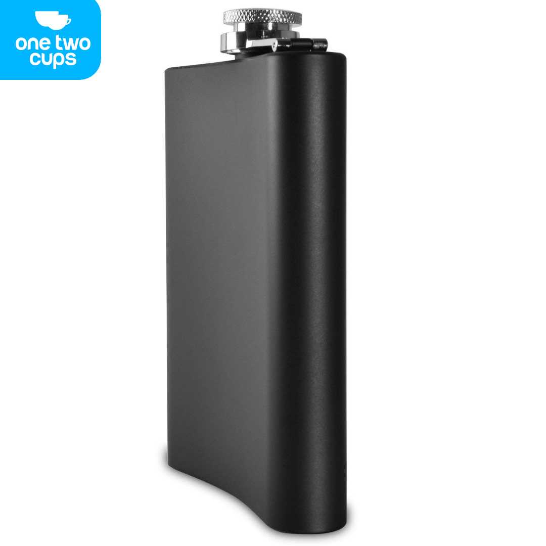 One Two Cups Botol Hip Flask Wine Whiskey Stainless Steel Plastic Cap - B-86