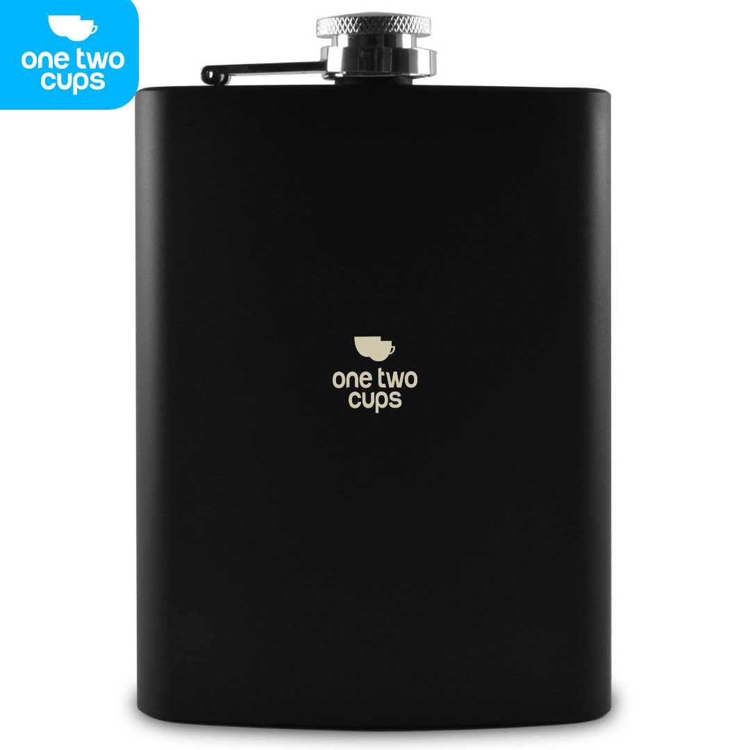 One Two Cups Botol Hip Flask Wine Whiskey Stainless Steel Plastic Cap - B-86