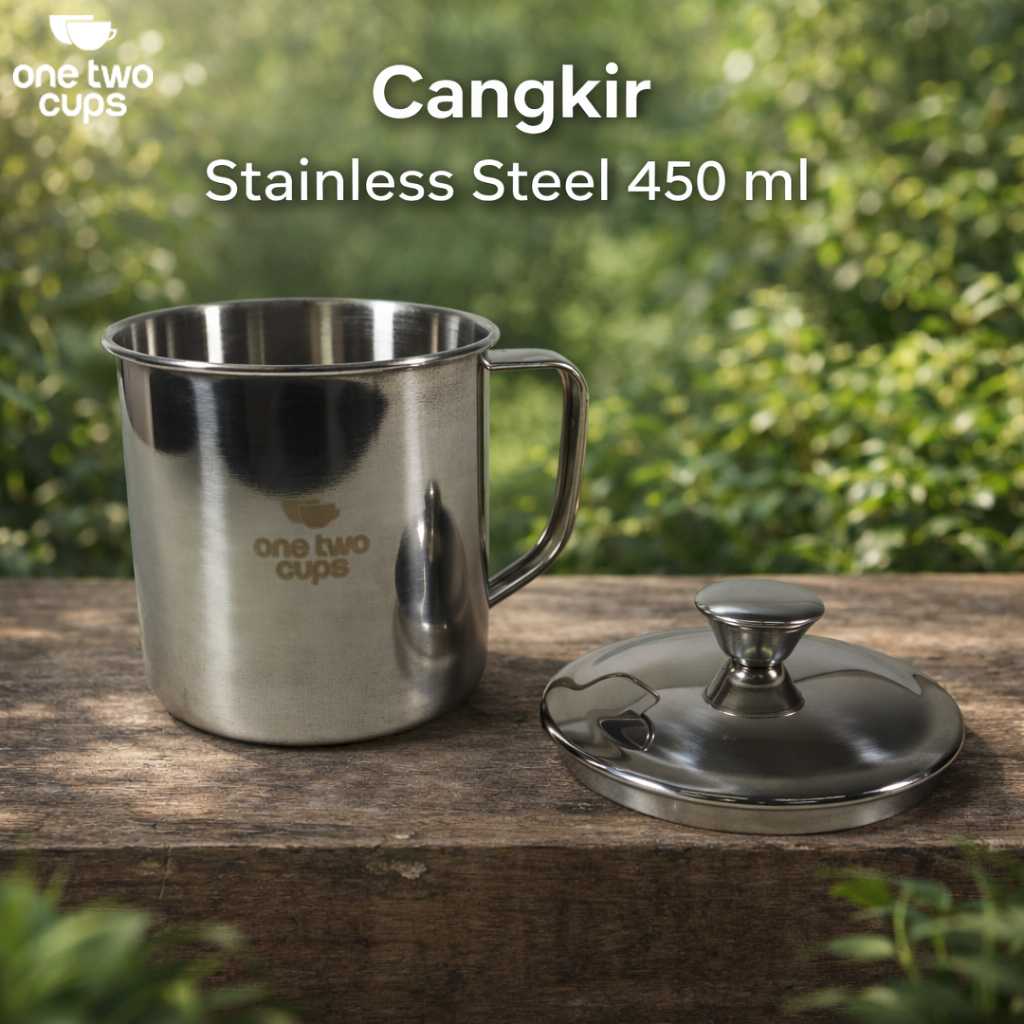 ginee_20260226164353433_5998673422.jpg One Two Cups Cangkir Kopi Stainless Steel Coffee Mug 450ml with Lid - B45