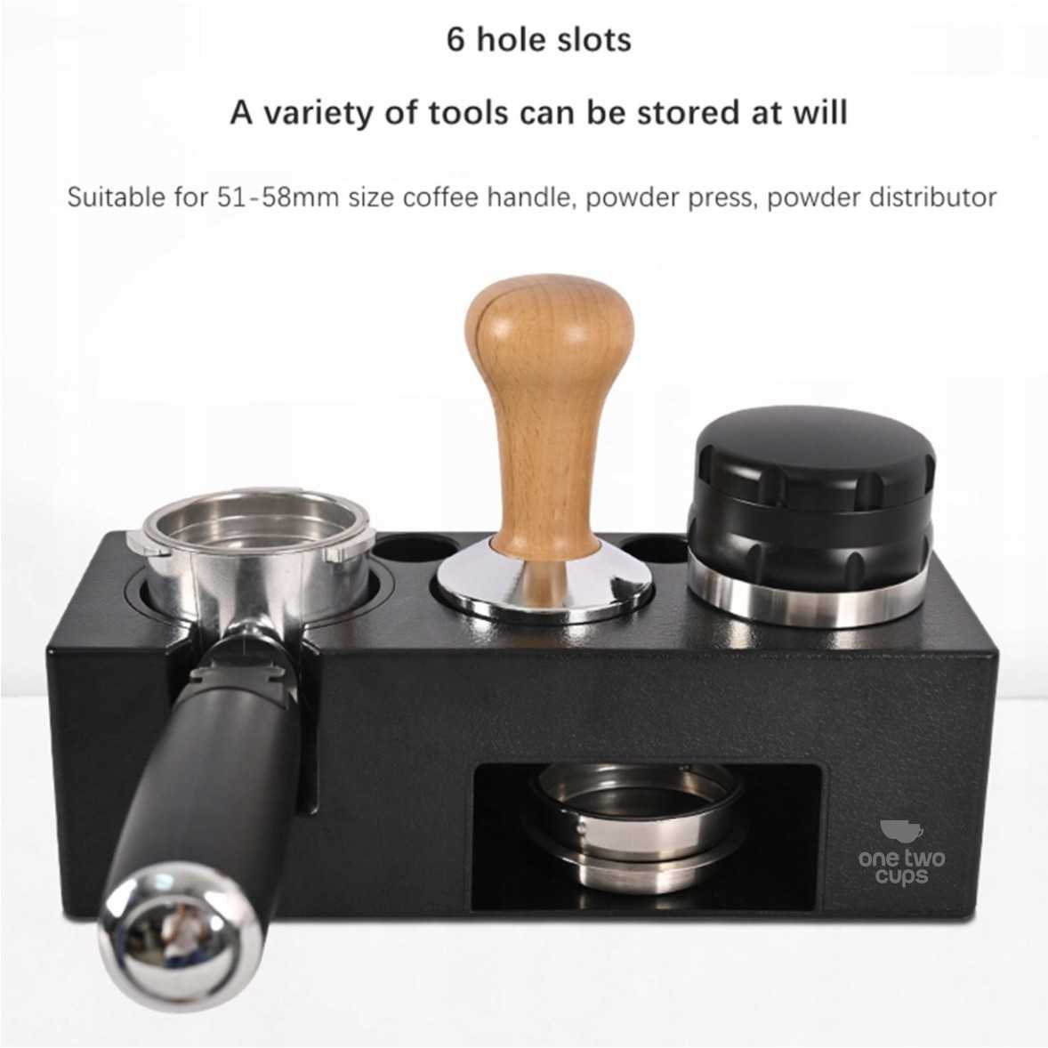 ginee_20260226165124744_6129773689.jpg One Two Cups Coffee Tamper Station Espresso Portafilter Storage - BB-150
