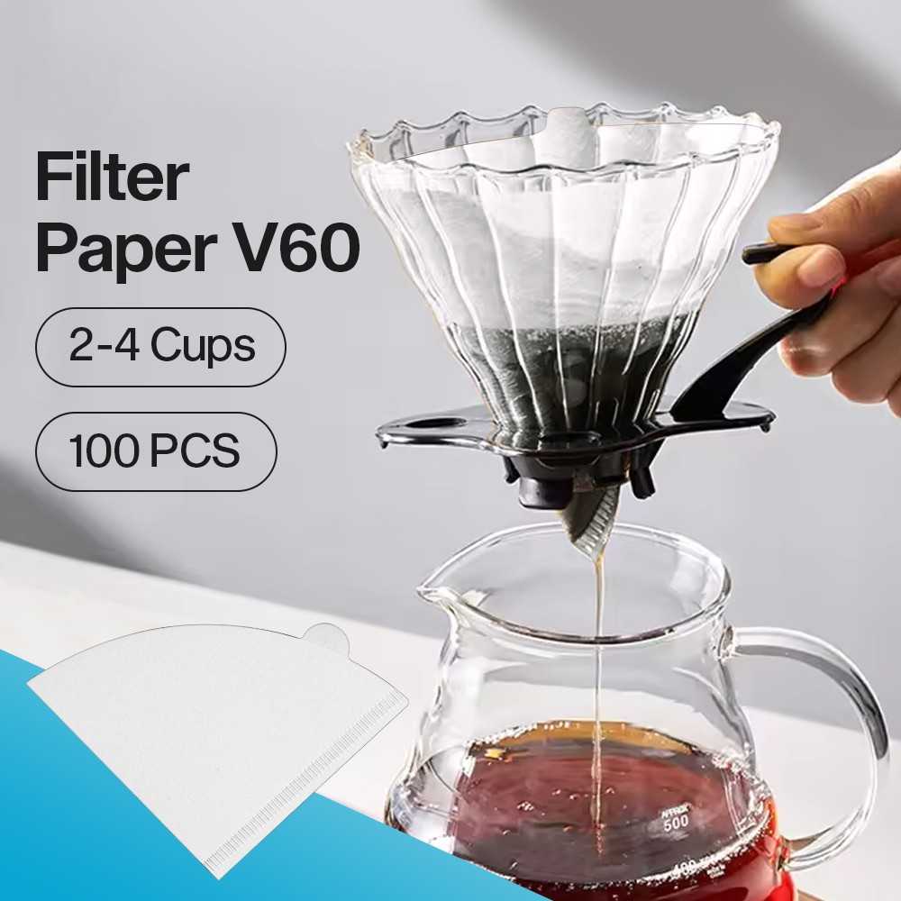 ginee_20260226165237605_7827211400.jpg One Two Cups Kertas Saringan Kopi Filter Paper V60 2-4Cups 100 PCS - V02