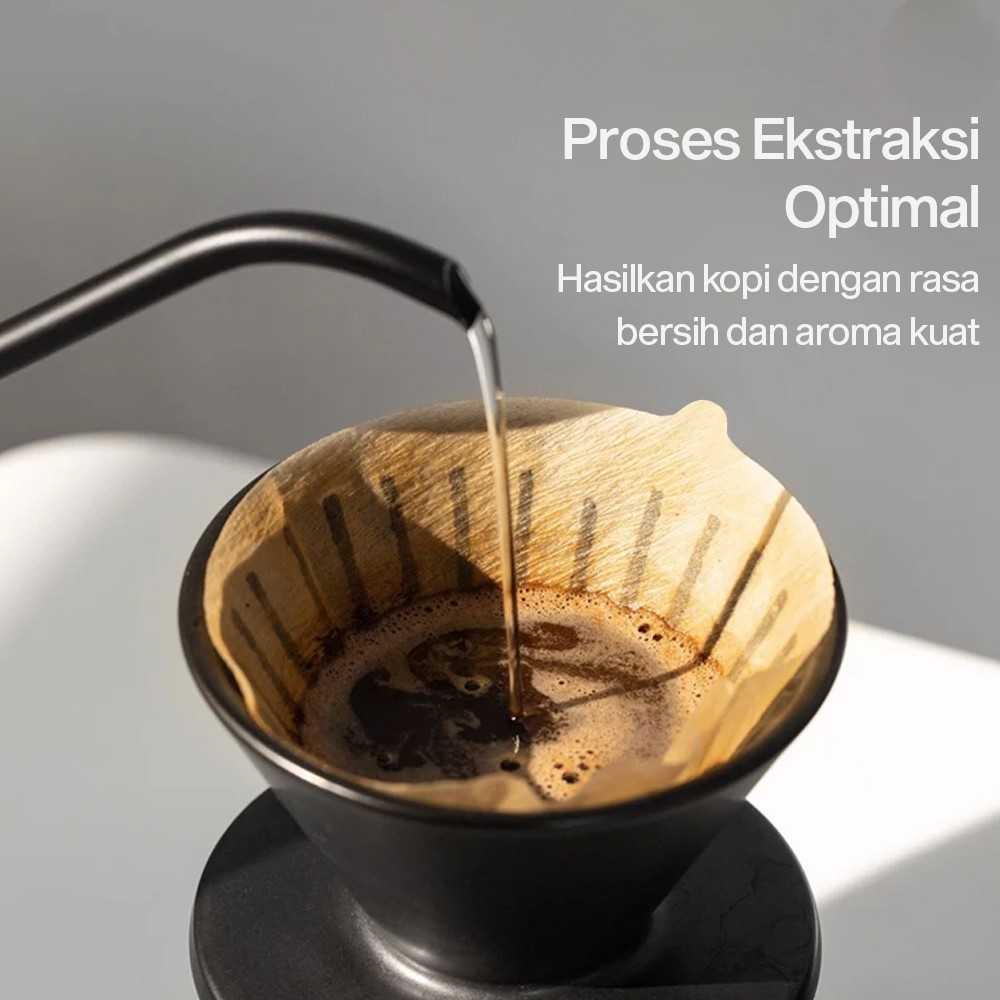 ginee_20260226165237677_9185446742.jpg One Two Cups Kertas Saringan Kopi Filter Paper V60 2-4Cups 100 PCS - V02