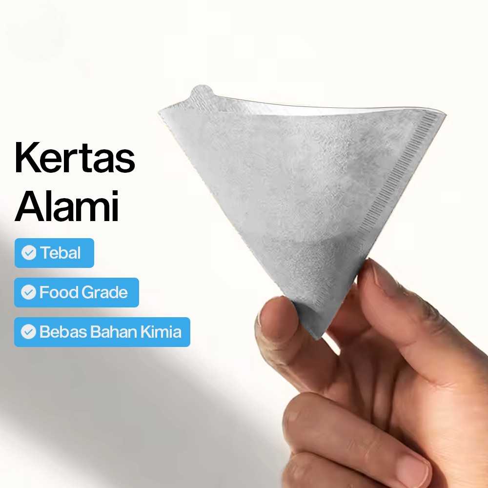 ginee_20260226165237842_1635987427.jpg One Two Cups Kertas Saringan Kopi Filter Paper V60 2-4Cups 100 PCS - V02