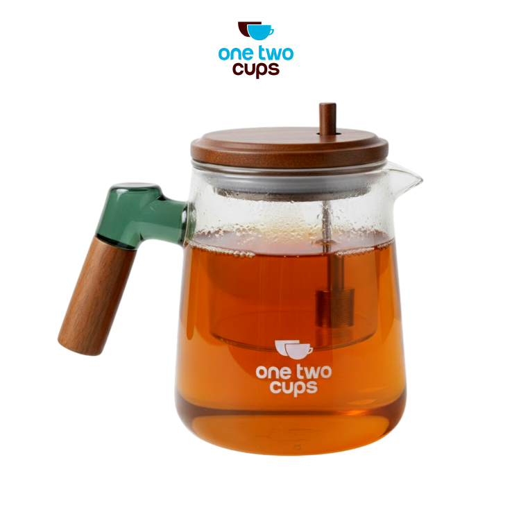 ginee_20260226165321932_2395850111.png One Two Cups Teko Teh Kaca Saringan Tahan Panas Infuser Teapot 650ml - HP13