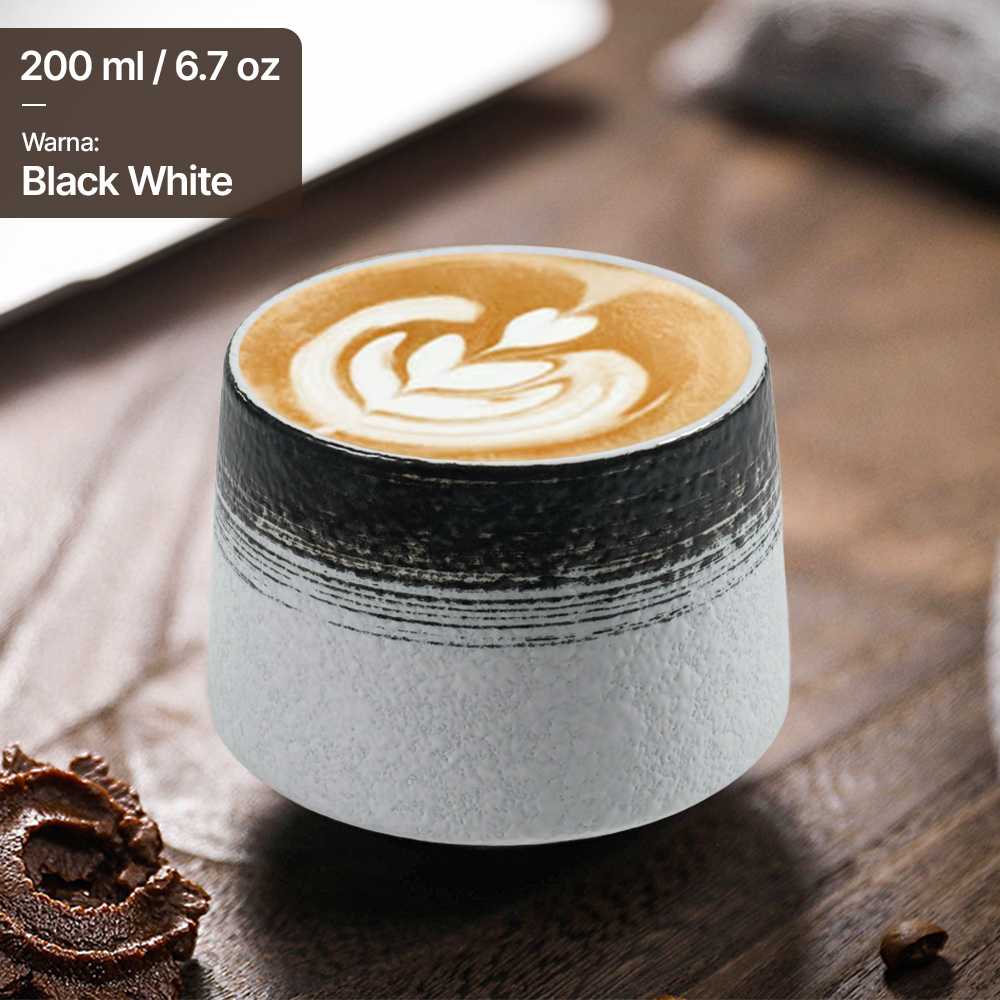ginee_20260226165400645_0688272535.jpg One Two Cups Gelas Keramik Kopi Teh Vintage Japanese Ceramic Cup 200ml - FB014