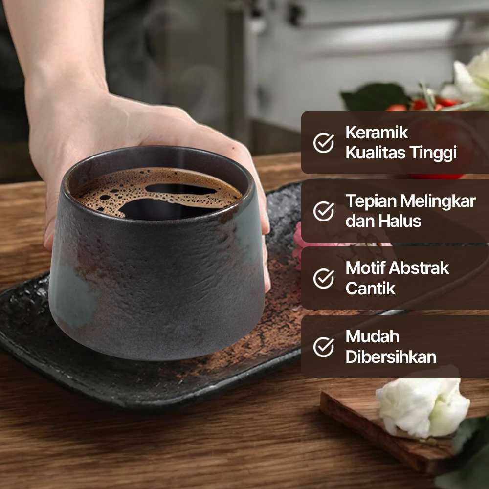 ginee_20260226165400713_5131880923.jpg One Two Cups Gelas Keramik Kopi Teh Vintage Japanese Ceramic Cup 200ml - FB014