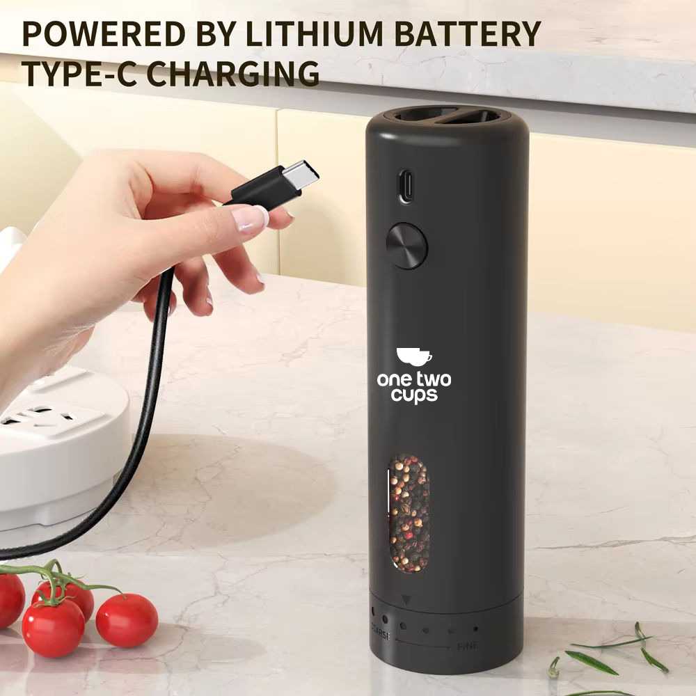 ginee_20260226165521855_8500037967.jpg One Two Cups Alat Penggiling Biji Lada Elektrik Grinder Rechargeable - KYMQ-65A