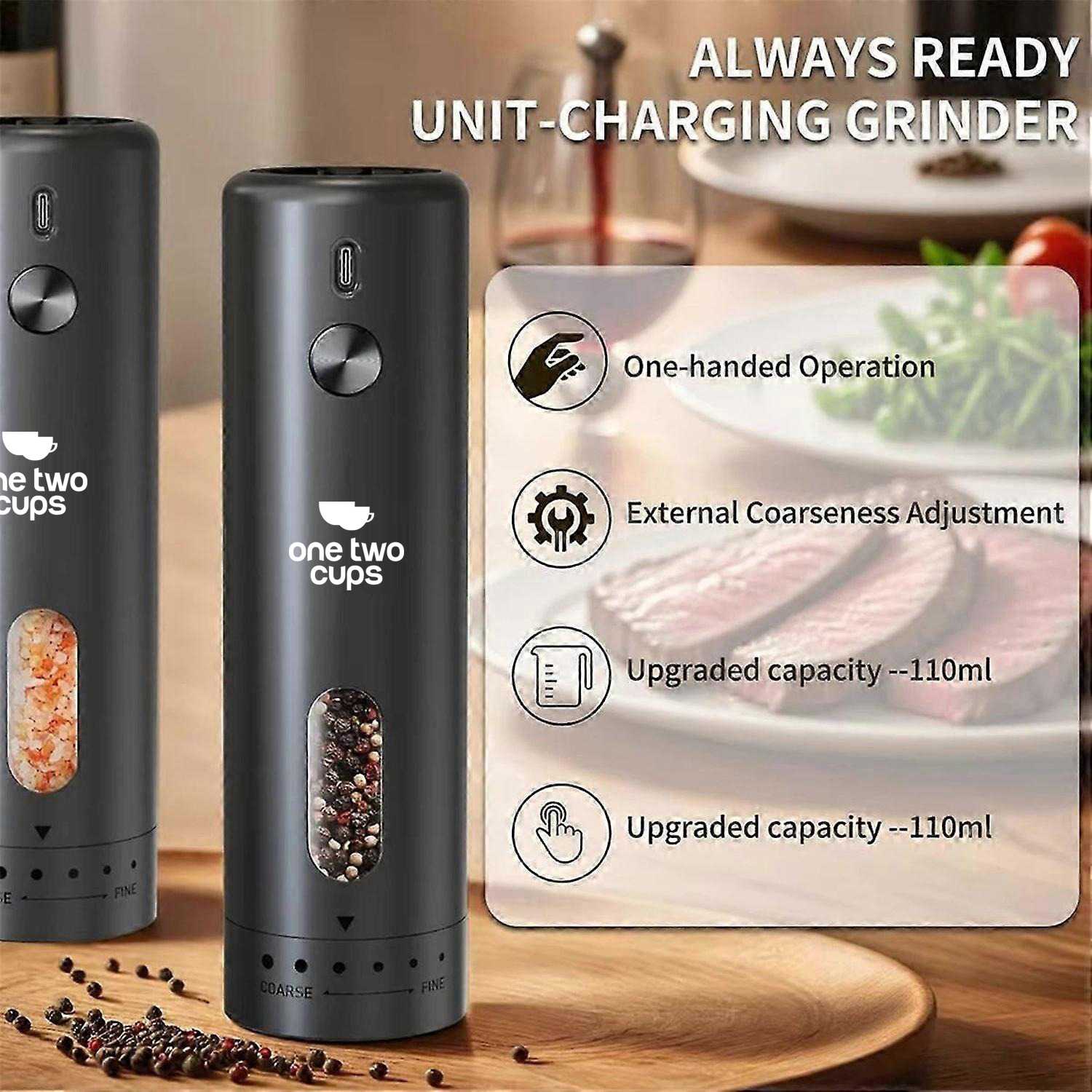ginee_20260226165521987_6564323546.jpg One Two Cups Alat Penggiling Biji Lada Elektrik Grinder Rechargeable - KYMQ-65A