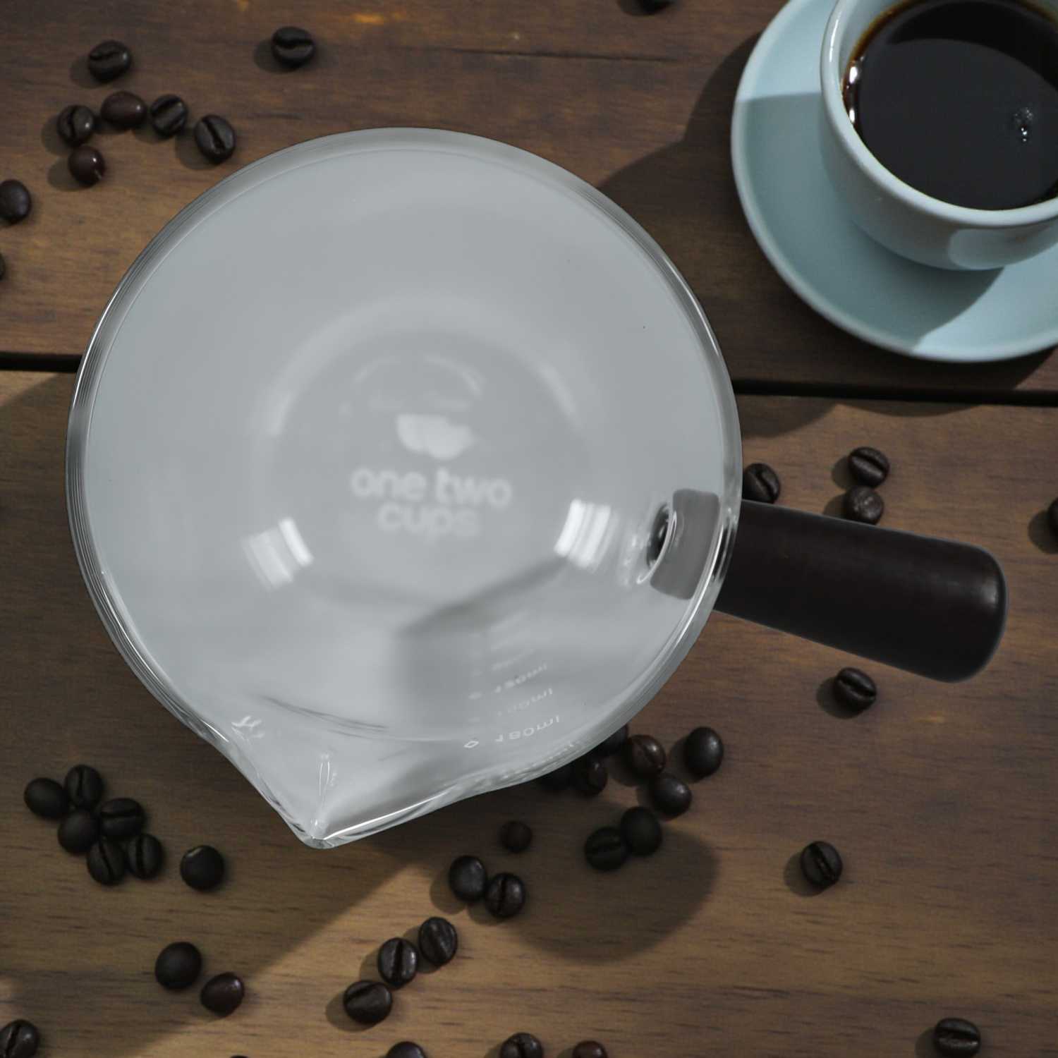 One Two Cups Gelas Takar Kopi Espresso Shot Wooden Handle 180ml - MK-18
